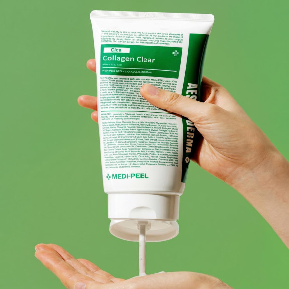 Успокаивающая гель‑пенка MEDIPEEL⁺ Green Cica Collagen Clear 2.0 (300мл) | Ecoplace