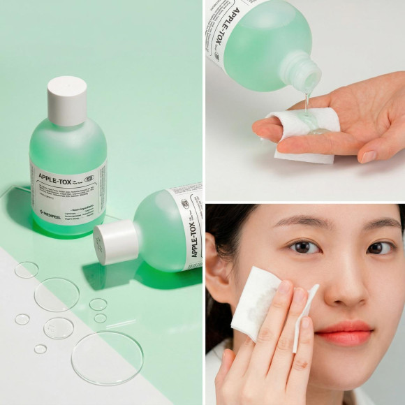 Пилинг‑тонер с&nbsp;ферментированными экстрактами MEDIPEEL⁺ Apple‑Tox Pore Toner (500мл) | Ecoplace