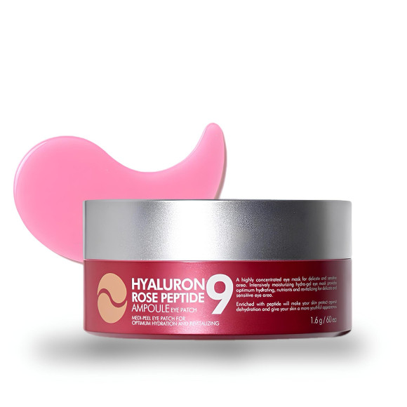 Патчи с&nbsp;пептидами и&nbsp;болгарской розой MEDIPEEL⁺ Peptide 9 Hyaluron Rose Ampoule Eye&nbsp;Patch (60шт) | Ecoplace
