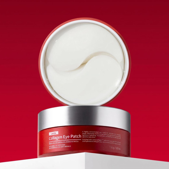 Укрепляющие патчи с&nbsp;гидролизатом коллагена MEDIPEEL⁺ Red&nbsp;Lacto Collagen Eye&nbsp;Patch (60шт) | Ecoplace