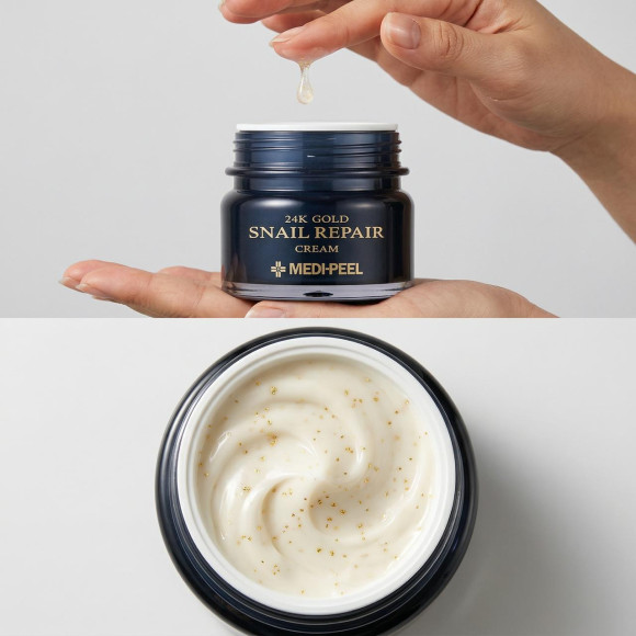 Крем с&nbsp;муцином улитки MEDIPEEL⁺ 24K Gold Snail Repair Cream (50г) | Ecoplace