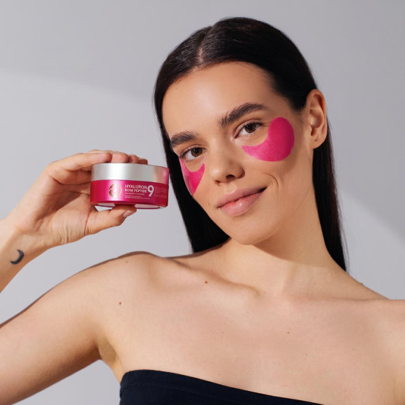 Патчи с&nbsp;пептидами и&nbsp;болгарской розой MEDIPEEL⁺ Peptide 9 Hyaluron Rose Ampoule Eye&nbsp;Patch (60шт) | Ecoplace