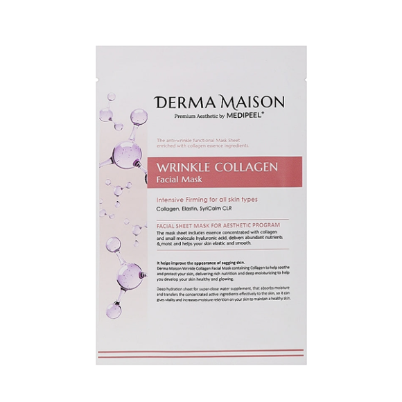 Антивозрастная ампульная маска MEDIPEEL⁺ Derma Maison Wrinkle Collagen Facial Mask (23мл) | Ecoplace