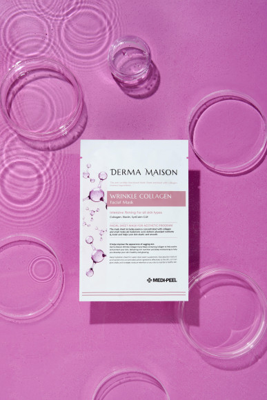 Антивозрастная ампульная маска MEDIPEEL⁺ Derma Maison Wrinkle Collagen Facial Mask (23мл) | Ecoplace