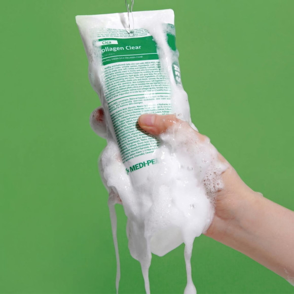 Успокаивающая гель‑пенка MEDIPEEL⁺ Green Cica Collagen Clear 2.0 (300мл) | Ecoplace