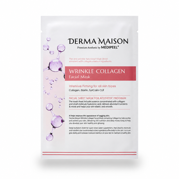 Антивозрастная ампульная маска MEDIPEEL⁺ Derma Maison Wrinkle Collagen Facial Mask (23мл) | Ecoplace