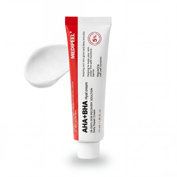 Регенерирующий крем с&nbsp;кислотами MEDIPEEL⁺ AHA&nbsp;BHA Hyal Cream 28 Days (30мл) | Ecoplace