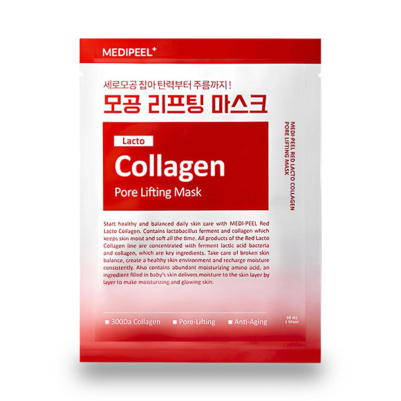 Поросуживающая маска с&nbsp;лифтинг‑эффектом MEDIPEEL⁺ Red&nbsp;Lacto Collagen Pore Lifting Mask (30мл) | Ecoplace