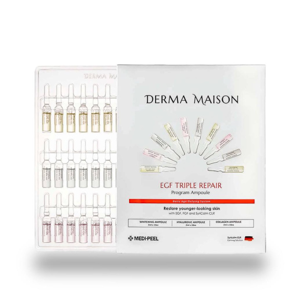 Программа ампульного ухода за&nbsp;кожей MEDIPEEL⁺ DERMA MAISON EGF&nbsp;Triple Repair Ampoule (2мл*30шт) | Ecoplace