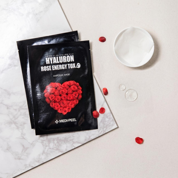 Детокс‑маска с&nbsp;экстрактом розы MEDIPEEL⁺ Hyaluron Rose Energy Tox&nbsp;Ampoule Mask (30мл) | Ecoplace