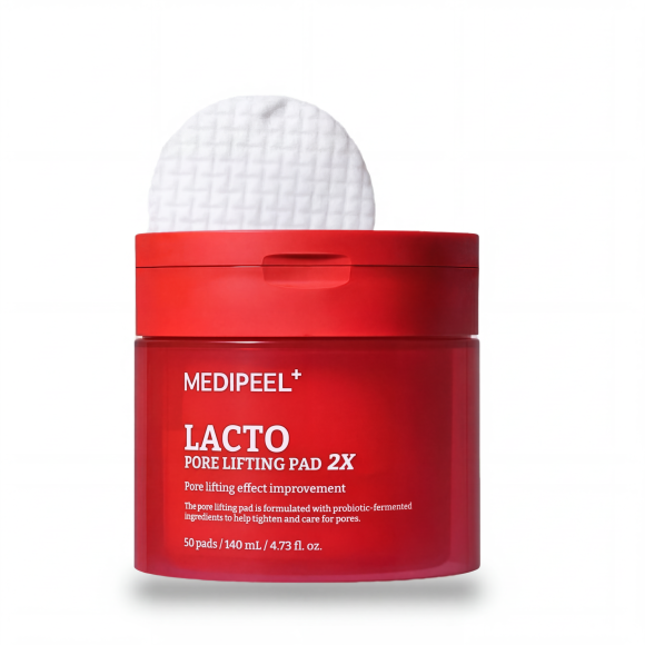 ПЭДы с&nbsp;коллагеном и&nbsp;бифидобактериями MEDIPEEL⁺ Lacto Pore Lifting Pad&nbsp;2Х (50шт) | Ecoplace