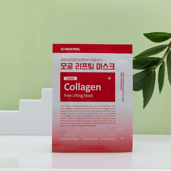 Поросуживающая маска с&nbsp;лифтинг‑эффектом MEDIPEEL⁺ Red&nbsp;Lacto Collagen Pore Lifting Mask (30мл) | Ecoplace