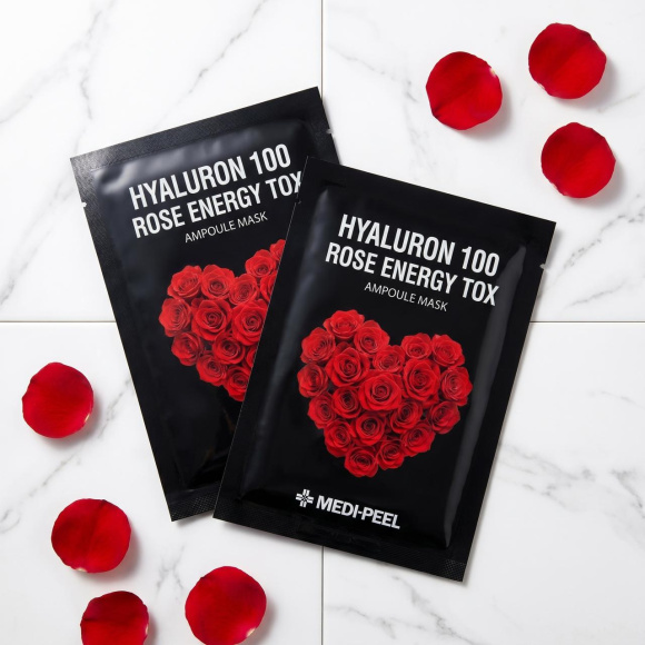Детокс‑маска с&nbsp;экстрактом розы MEDIPEEL⁺ Hyaluron Rose Energy Tox&nbsp;Ampoule Mask (30мл) | Ecoplace