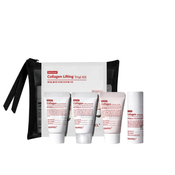 Набор миниатюр с ретинолом MEDIPEEL⁺ Retinol Collagen Lifting Trial Kit (20мл+15мл+20мл+15г) | Ecoplace