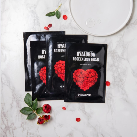 Детокс‑маска с&nbsp;экстрактом розы MEDIPEEL⁺ Hyaluron Rose Energy Tox&nbsp;Ampoule Mask (30мл) | Ecoplace