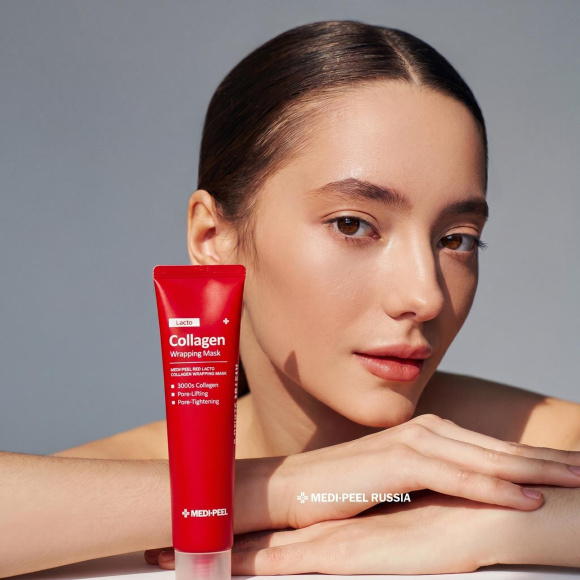 Лифтинг маска‑пленка с&nbsp;гидролизованным коллагеном MEDIPEEL⁺ Red&nbsp;Lacto Collagen Wrapping Mask (70мл) | Ecoplace
