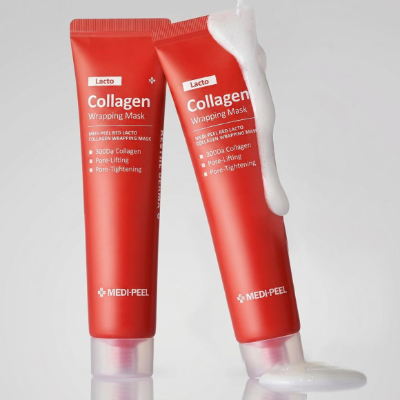 Лифтинг маска‑пленка с&nbsp;гидролизованным коллагеном MEDIPEEL⁺ Red&nbsp;Lacto Collagen Wrapping Mask (70мл) | Ecoplace