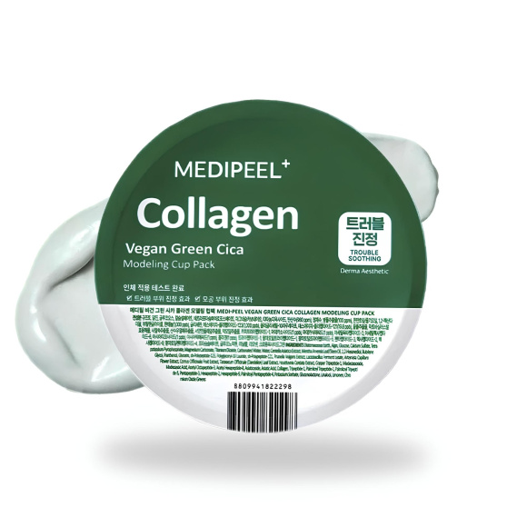 Успокаивающая альгинатная маска с&nbsp;центеллой MEDIPEEL⁺ Vegan Green Cica Collagen Modeling Pack (28г) | Ecoplace